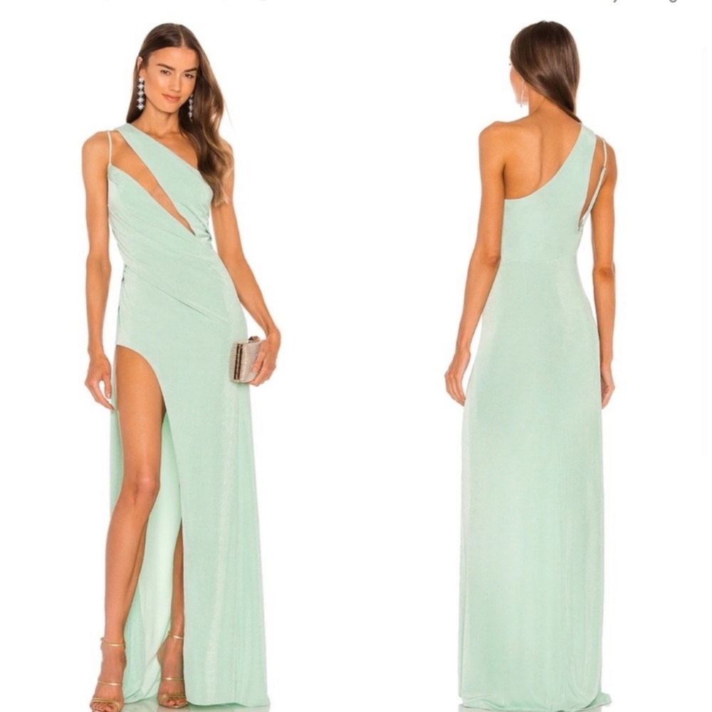 NWT Katie May × REVOLVE A Cut Above Cutout Maxi Gown in Sea Green Size Small